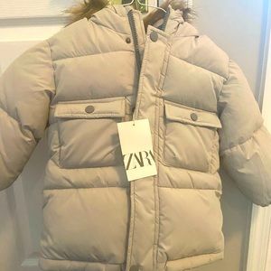 Zara kids quilted puffer coat.